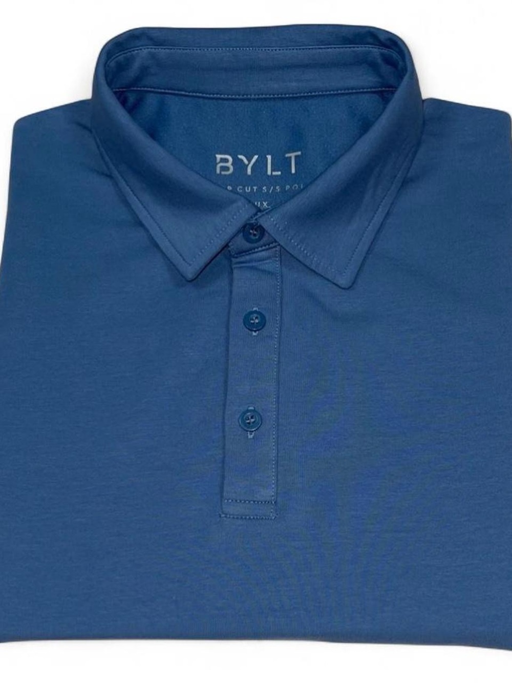 NWOT! BYLT Basics Drop Cut LUX Polo Shirt in Heather Blue Men’s Size M Golf